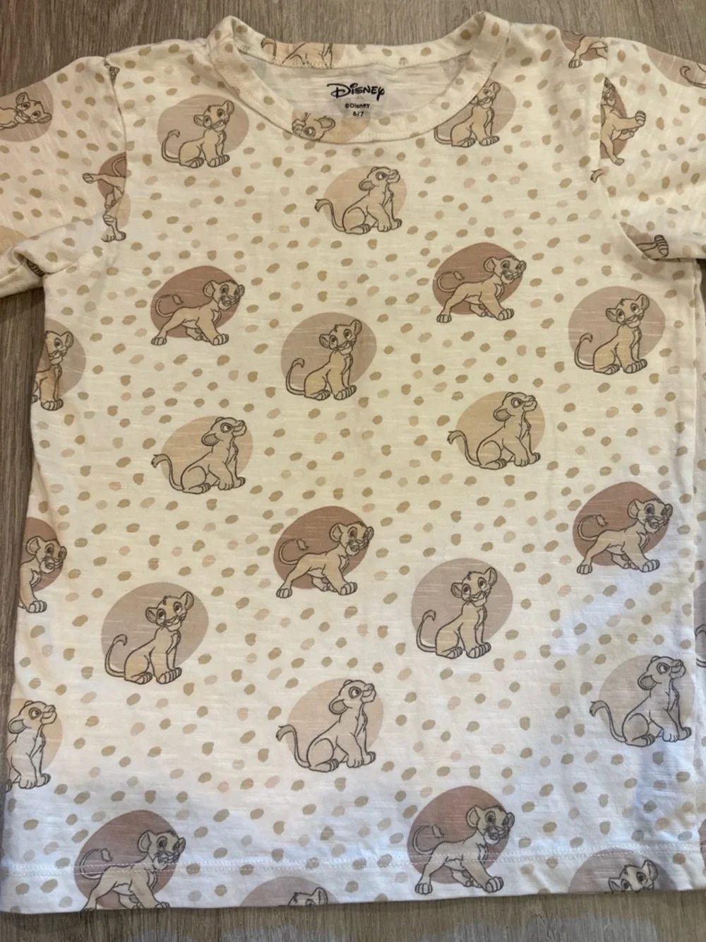 Disney Kids Short Sleeve Tee in Beige with Lion King Print